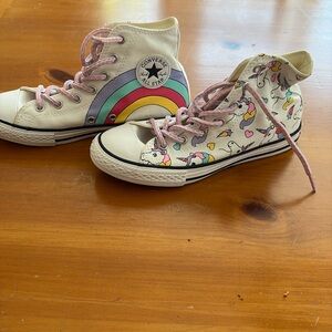 Converse Kids' Unicorn High-Top Sneakers - Cream and Pink